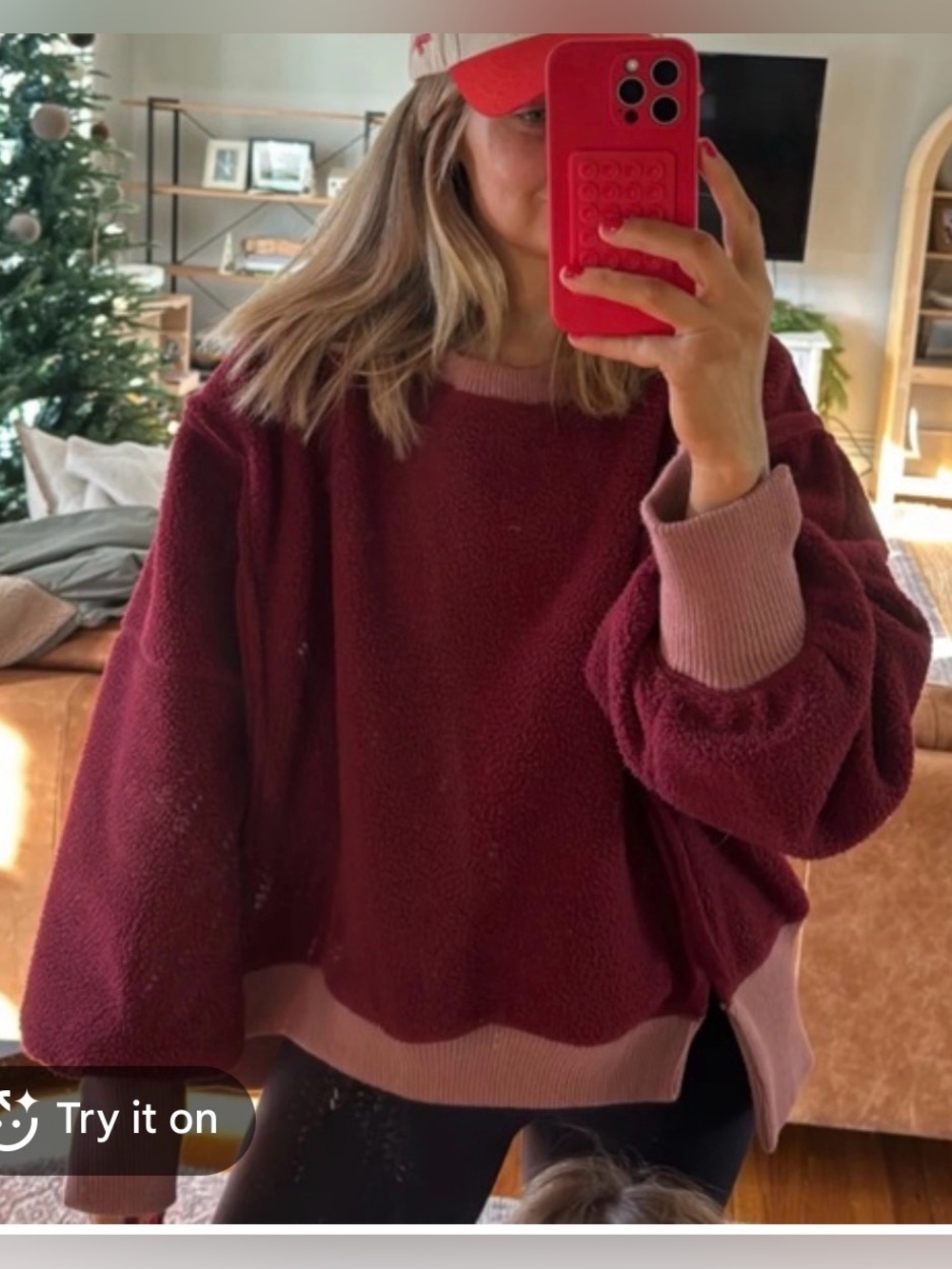 Free people cozy Camden burgundy
